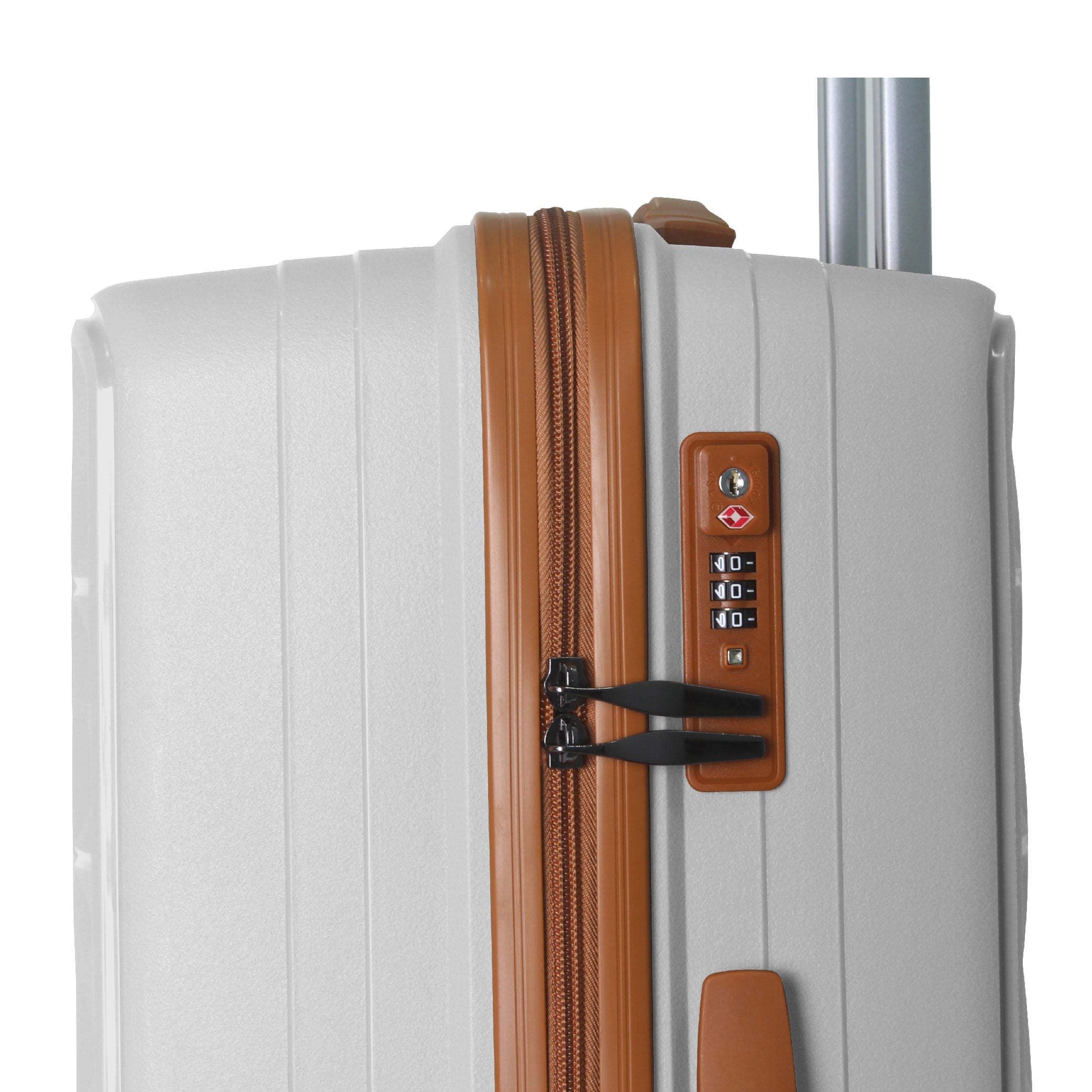 3-Piece Luggage Set Travel Lightweight Suitcases With Rolling Wheels, TSA Lock & Moulded Corner, Carry On Luggages For Business, Trip, (20"/24"/28"), White_voghion.com